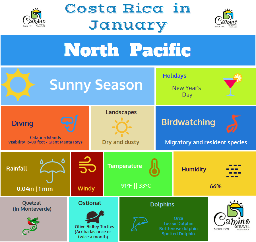Costa Rica in January North Pacific