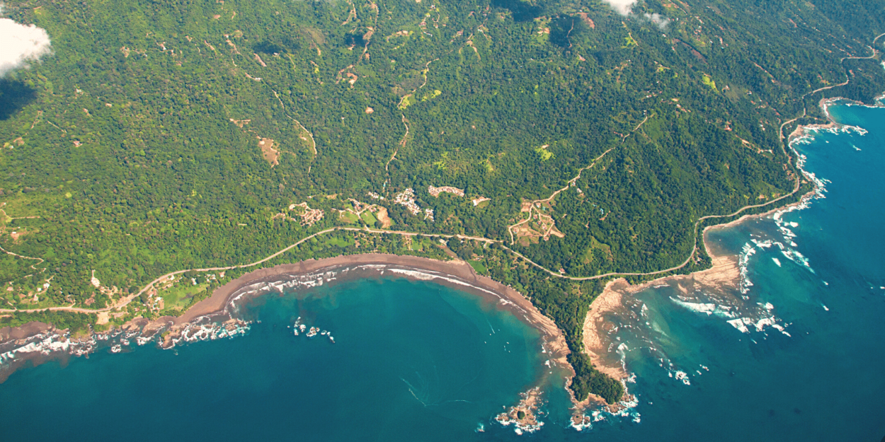 Costa Rica's Pacific coast from the air